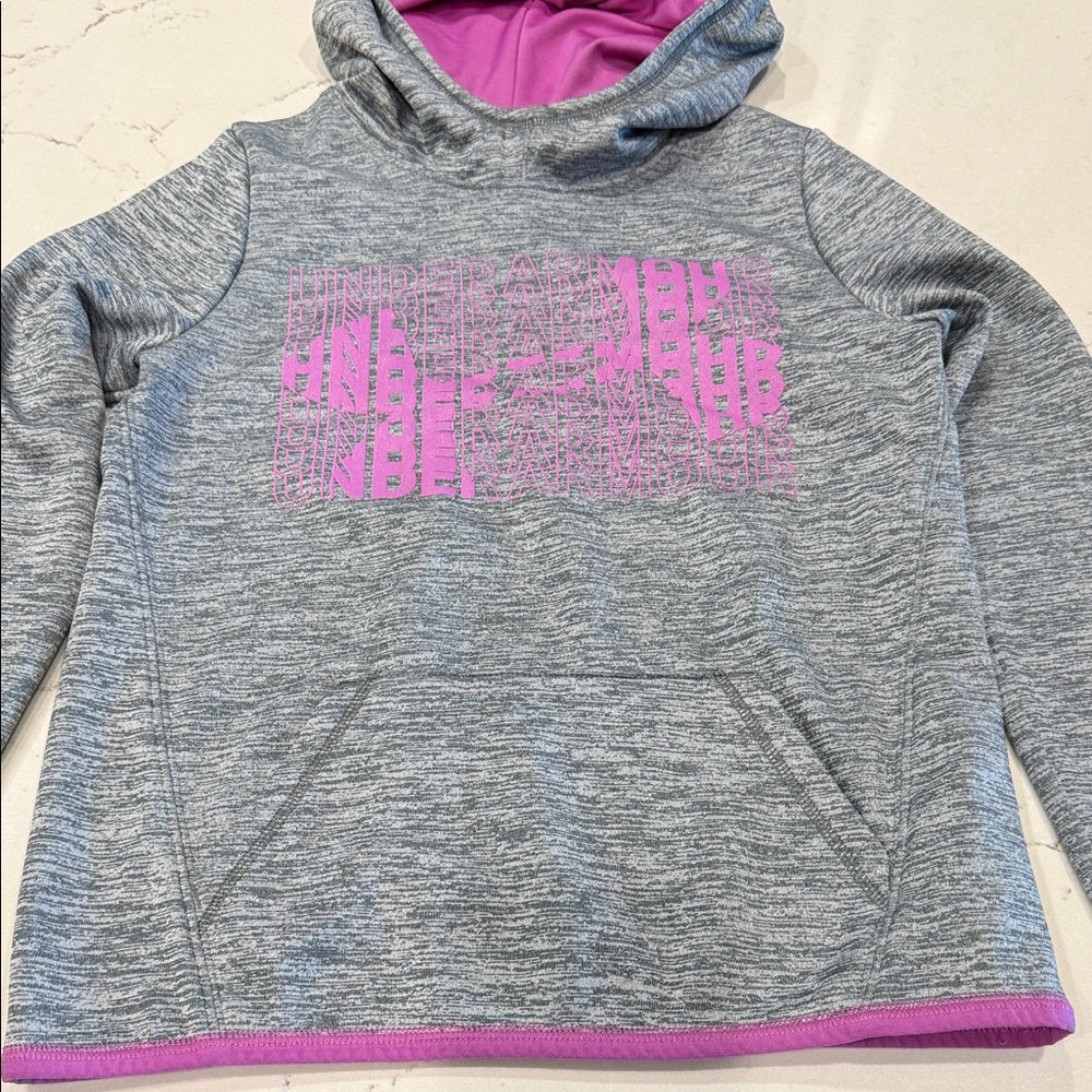 Under Armour Gray Hoodie with Pink Highlights